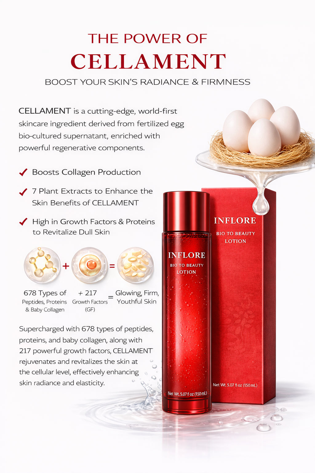 INFLORE Bio to Beauty Facial Toner Lotion with CELLAMENT® – Japanese Hydrating Skincare Lotion, 150 ml