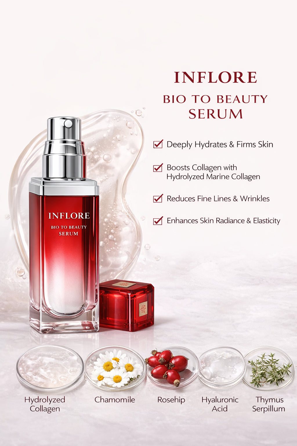 INFLORE Bio to Beauty Japanese Face Serum – Cellament® Nutrient Serum for Firm & Radiant Skin