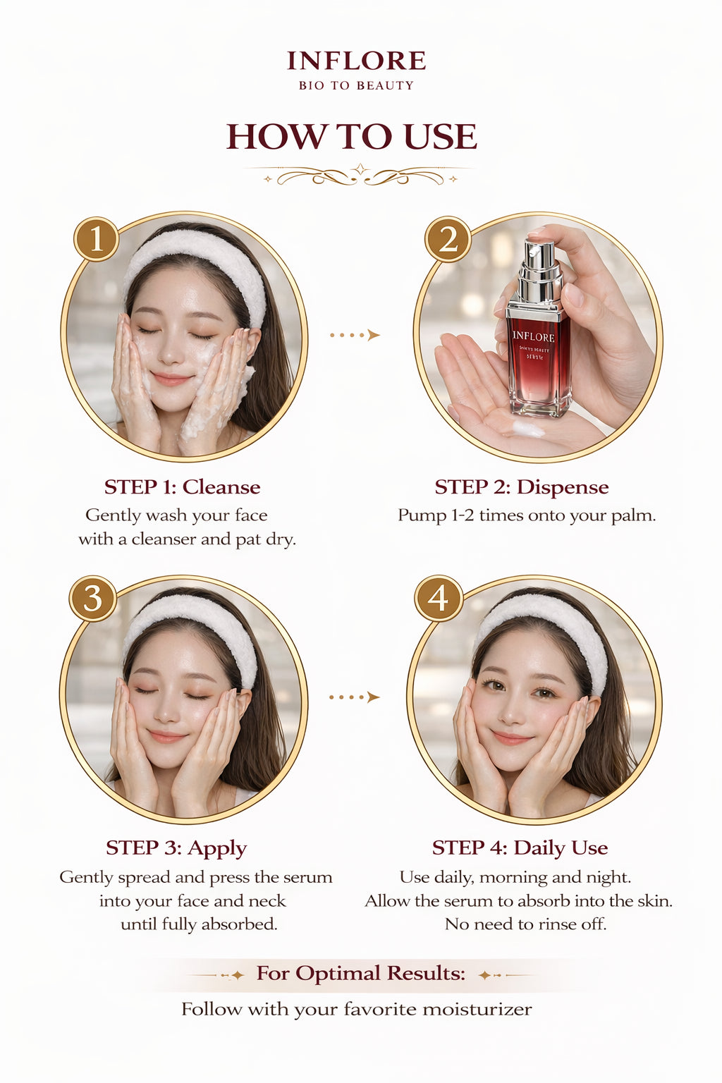 INFLORE Bio to Beauty Japanese Face Serum – Cellament® Nutrient Serum for Firm & Radiant Skin