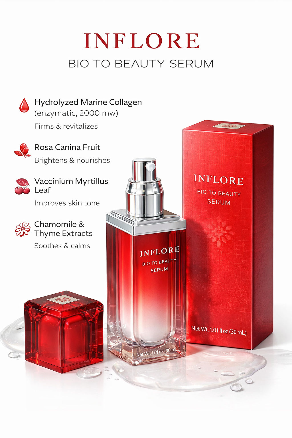 INFLORE Bio to Beauty Japanese Face Serum – Cellament® Nutrient Serum for Firm & Radiant Skin